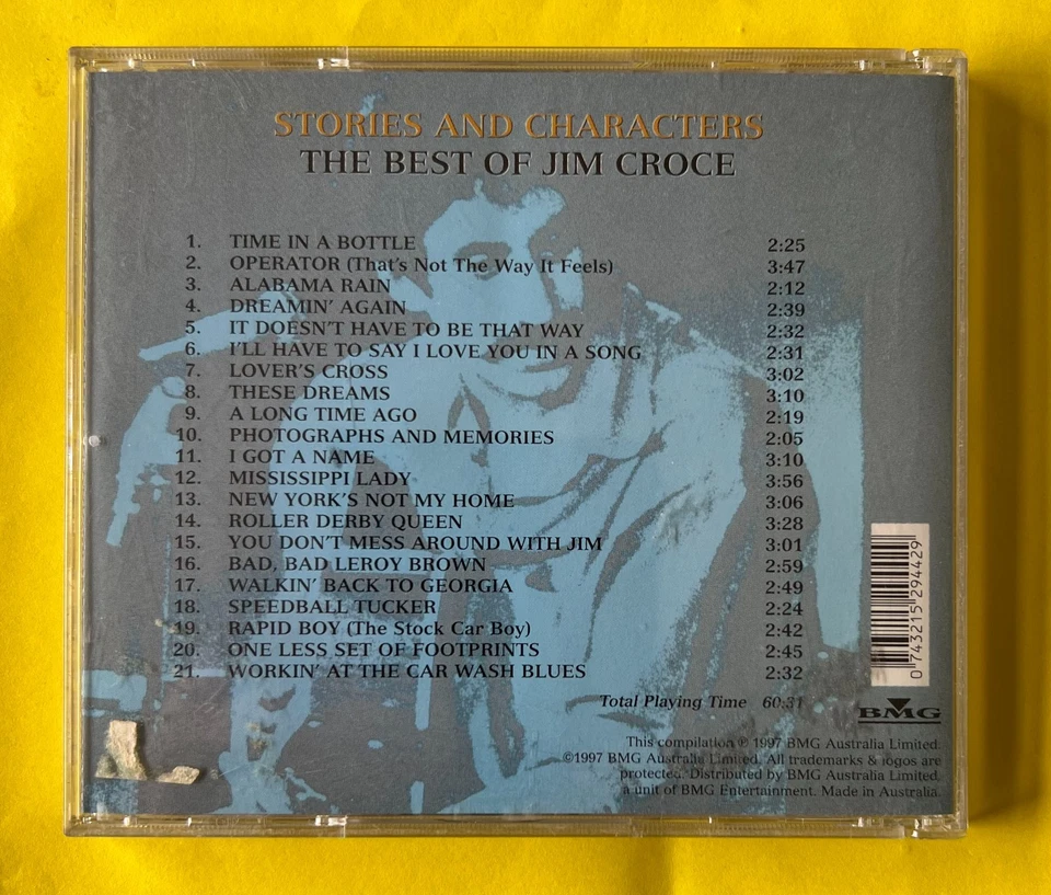 JIM CROCE CD 1997 THE BEST OF 21-trax LEROY BROWN DON'T MESS AROUND  D1 - Image 2 of 3
