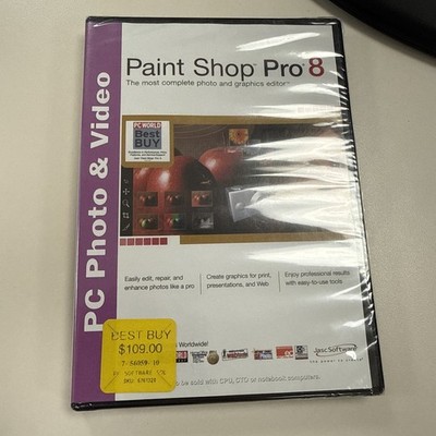 Jasc Paint Shop Pro 8 (New Factory Sealed Retail CD ROM Case)