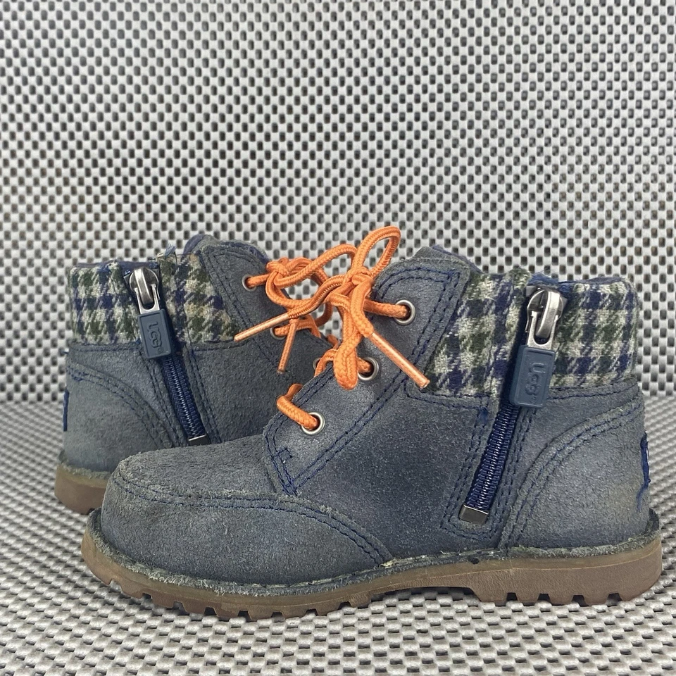 Botas UGG Niños Pequeños Talla 7 Azul Cremallera Con Cordones Invierno Foto 4 de 4