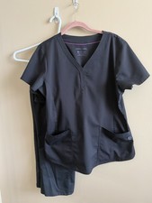 Healing Hands/Purple Label Medical Uniform Scrub Set -Black Size L Top/MP Pants