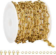 6.5ft Gold Stainless Steel Twisted Chain for Jewelry Making DIY Craft Supplies