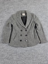 Ann Taylor Loft Blazer Jacket Womens Medium Tweed Double Breasted Lined Career
