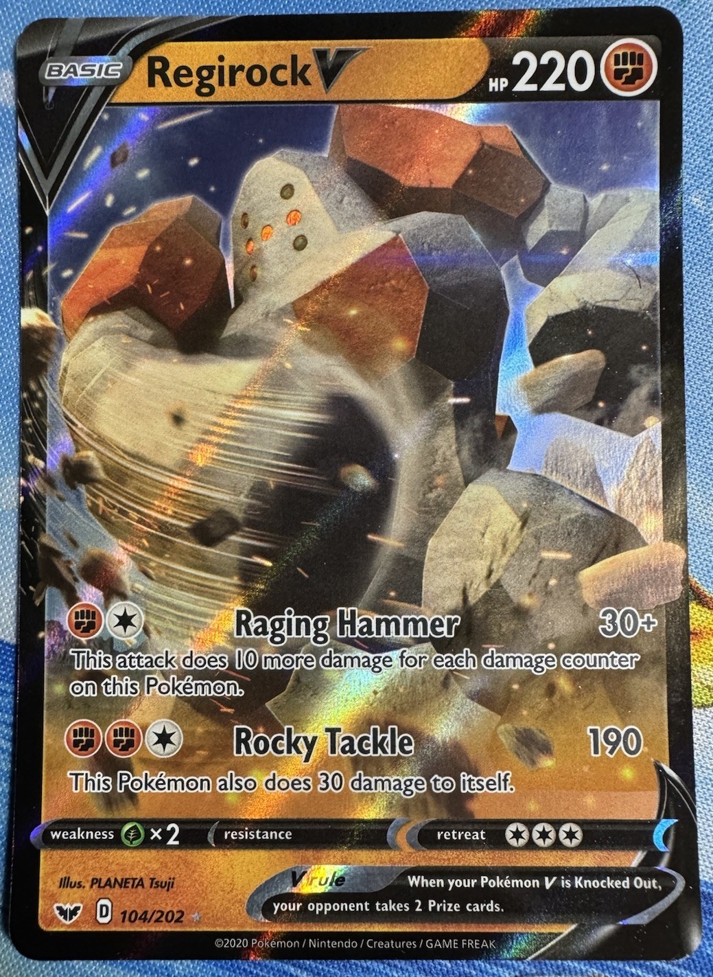 Regirock V 104/202 Ultra Rare SWSH01: Sword & Shield Base Set Pokemon TCG