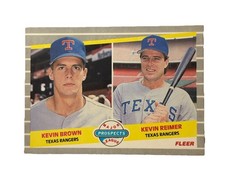 Excellent: Vintage 1989 FLEER Kevin Brown / Kevin Reimer Texas Rangers RC