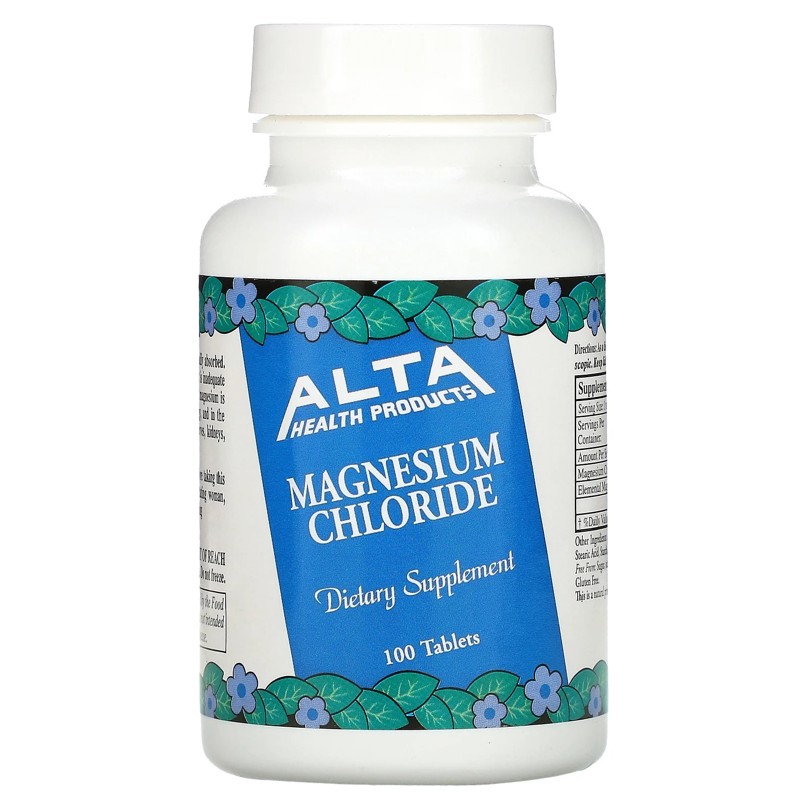 Alta Health Magnesium Chloride 100 таблеток без глютена без искусственных красителей без 3890₽