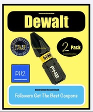 2 Pack Phillips PH2 1" DEWALT Flextorq Bit IMPACT READY Phillips 2