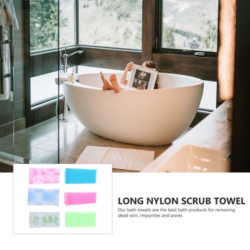 6 Pezzi Telo Bagno Fatto Esfoliante Asciugamani Bagno In Nylon Lavacorpo Doccia - Foto 9 di 12