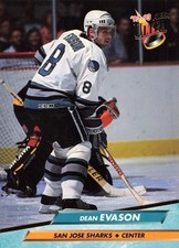 DEAN EVASON 1992-93 Fleer Ultra #193 San Jose Sharks Center Hockey Card