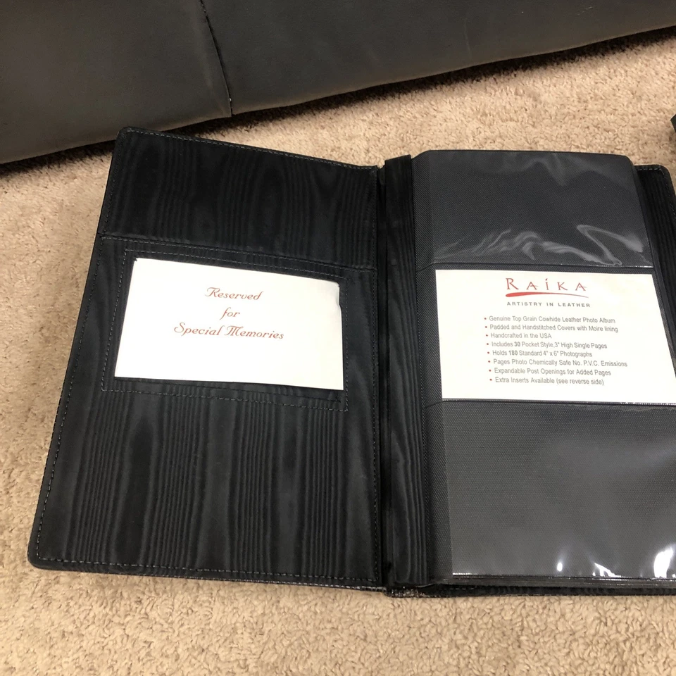 Álbum de fotos de couro genuíno em relevo Raika 180 fotos 4”x6” novo - Imagem 2 de 4