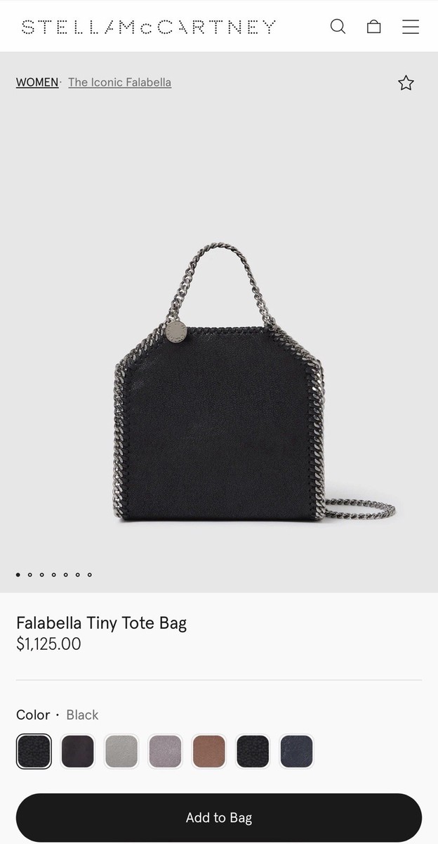 Stella McCartney Falabella Tiny Tote Bag Black Chain Strap with