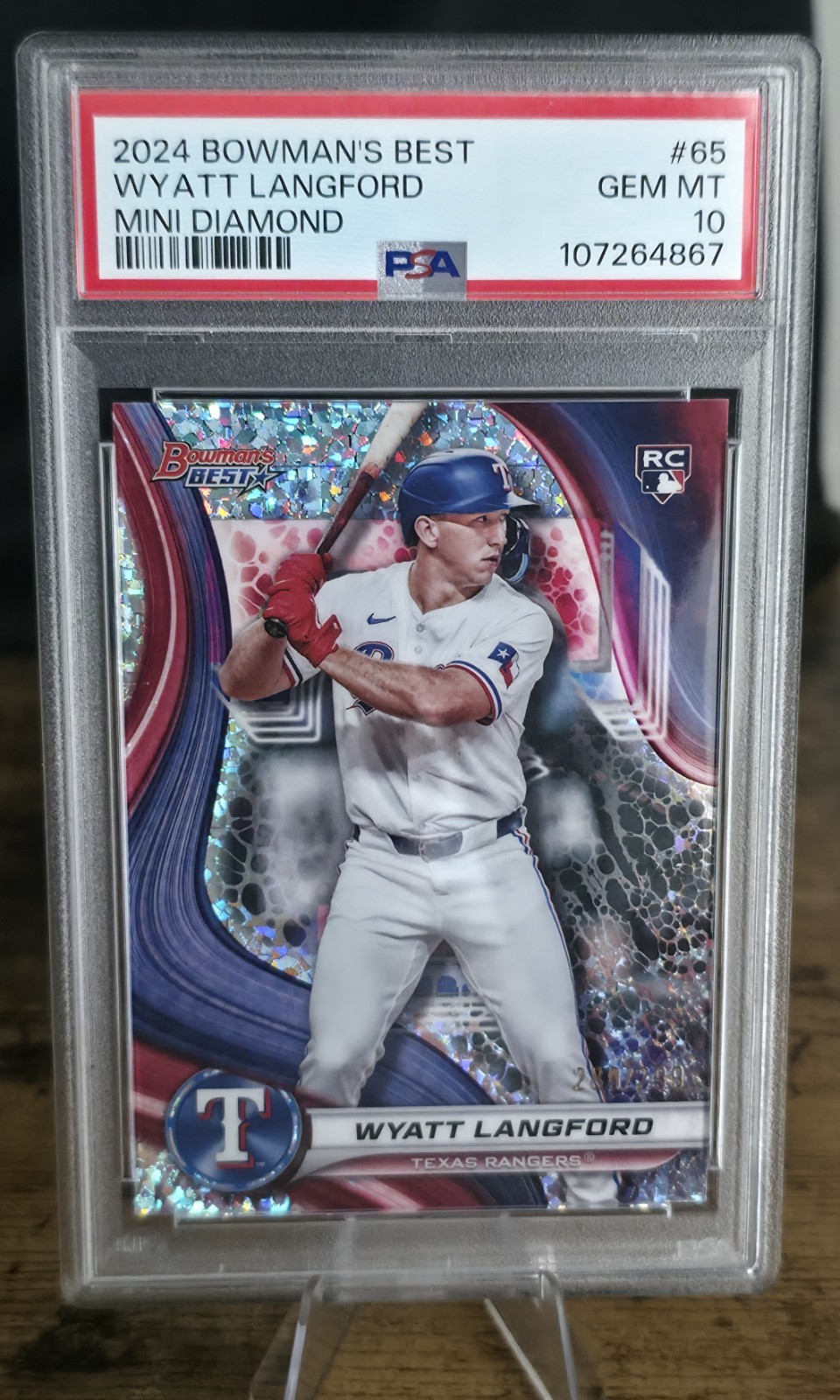 ⚾️ 💎 2024 BOWMAN'S BEST #65 WYATT LANGFORD RC MINI DIAMOND #/299 PSA 10