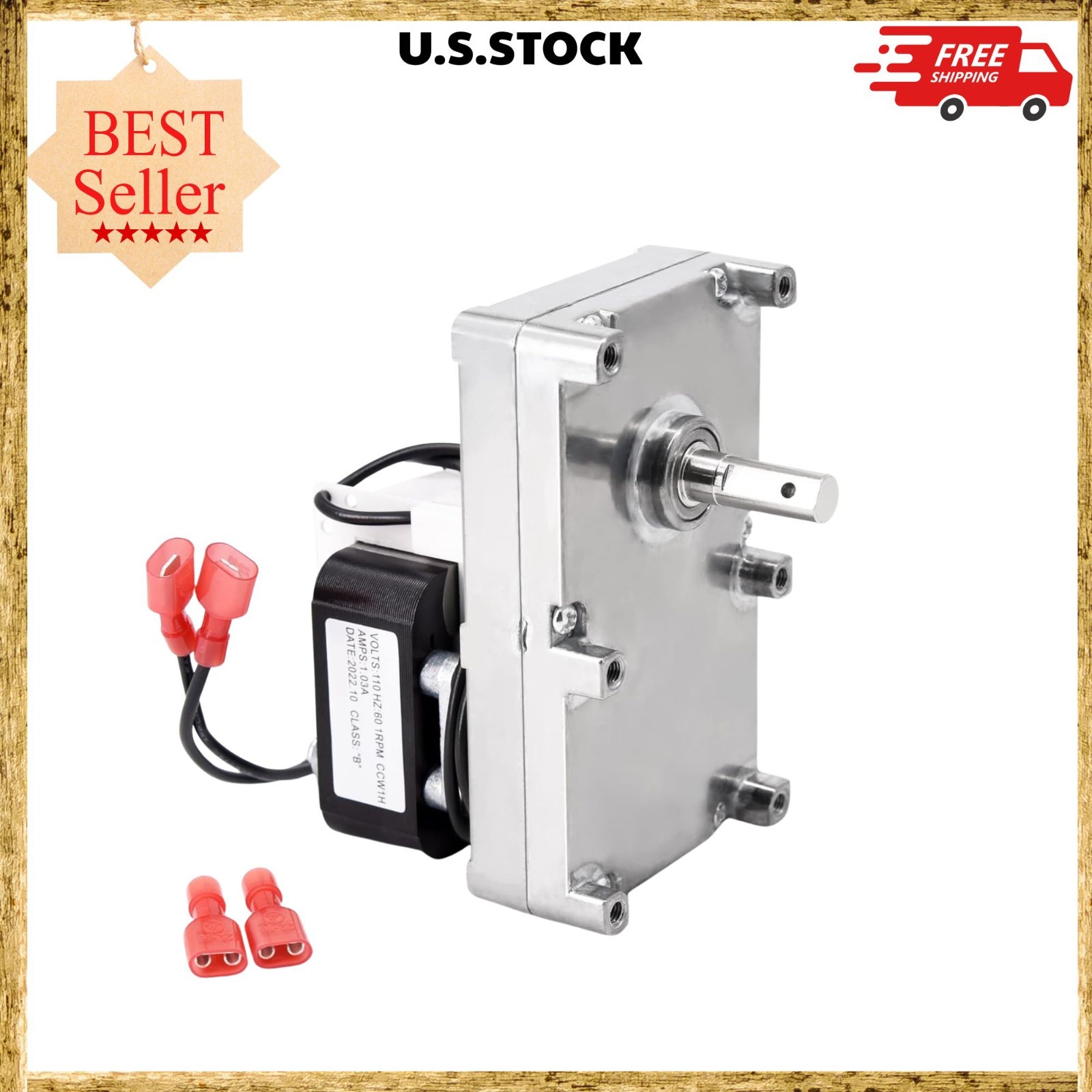 Replacement 80488 Auger Motor for Vogelzang & Pellet Stoves, 1 RPM CCW