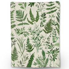 60x50 Inch Green Leaf Flannel Throw Blanket Soft Lightweight Cozy Leaves