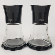 Kuhn Rikon Swiss Design Vase Grinder Glass Black Salt and Pepper (Set of 2) MCM