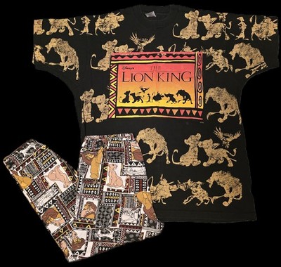 Vintage 90's Lion King T-Shirt OSFA  Capri Pant LG Set, Mufasa, Nala, Simba (A)
