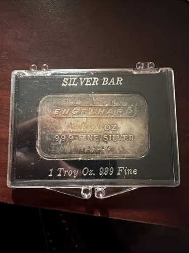 Engelhard 1 oz Silver Bar 999 Fine Bullion 1 Troy Ounce Precious Metal