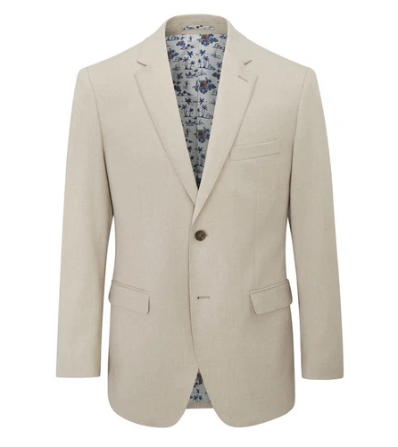Skopes Caspian Suit Tailored Fit Jacket For Men in Stone Beige, 36S-64L