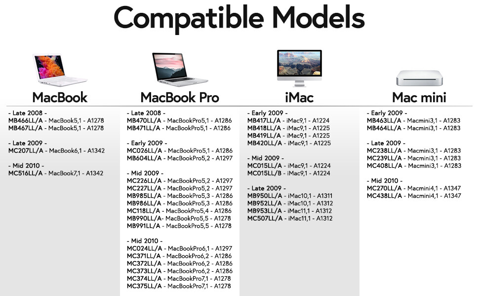 4GB PC3-8500 1066 1067 Apple MacBook Pro iMac Mac MINI Mid 2009