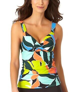 Anne Cole Bedrucktes Bügel Twist-Front Tankini Oberteil Damen Badeanzug - Bild 1 von 1