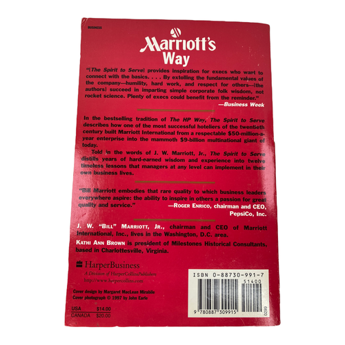 J. W. Marriott, Jr., And Kathi Ann Brown, The Spirit to Serve: Marriott's Way - Imagen 2 de 12