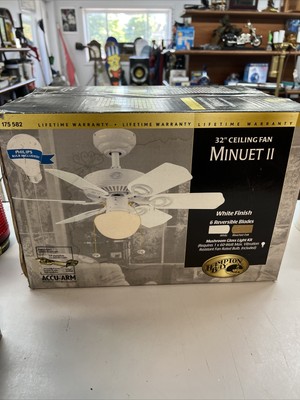 Ceiling Fan White/Oak w/ Mushroom Light 