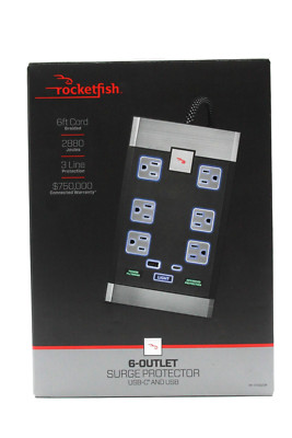 Rocketfish 6-Outlet 2880 Joules Surge Protector