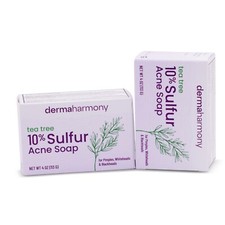 10 Sulfur Soap with Tea Tree Oil - DermaHarmony 4oz - 2 Bars Carton