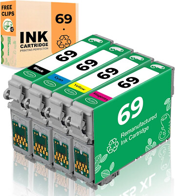 69 Ink Cartridge Replacement 4Pk for Epson StylusNX105 NX115 NX200 CX5000 CX6000