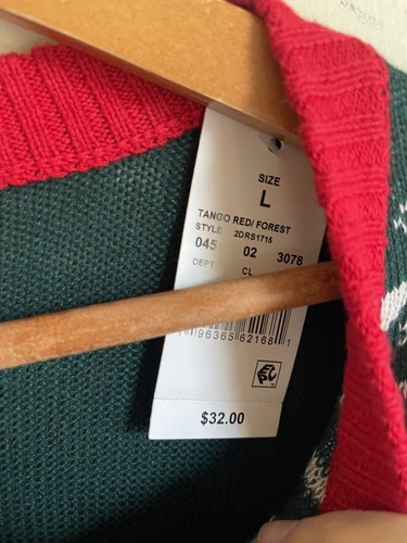 New! The Grinch Ugly Christmas Sweater Size Large Cotton Blend MSRP $32 - Picture 7 of 8
