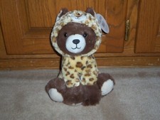 NEW, 9" JUNGLE HOODIE TEDDY BEAR PLUSH, CUTE CUDDLY LEOPARD