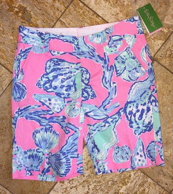 Nwt Lilly Pulitzer Barfuß Prinzessin Pink Pout Chipper Bermuda Shorts Damen 0