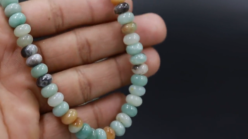 "Collana Pietra Preziosa Liscia Argento Sterling 925, Amazzonite Naturale 7-8 mm 18" - Video 1 di 1