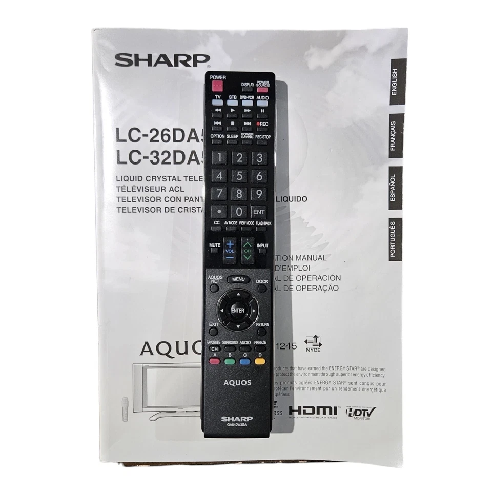Sharp Aquos LC-32DA5U 32-Inch HD-Ready Flat-Panel LCD TV Retro Gaming Rare Grail - Image 2 of 4