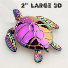 TURTLE TORTOISE RAINBOW COLORFUL Pendant 925 Sterling Silver 22" Necklace Women