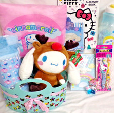 NEW CINNAMOROLL CHRISTMAS GIFT BASKET PLUSH REINDEER DOLL TOYS BLANKET PILLOW