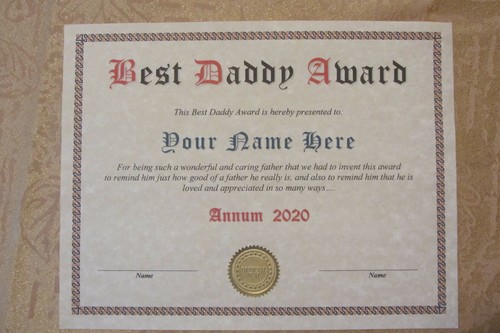 NOVELTY CERTIFICATE BAD DADDY AWARD - Custom Made to Order - Frame Not Included - Picture 8 of 10