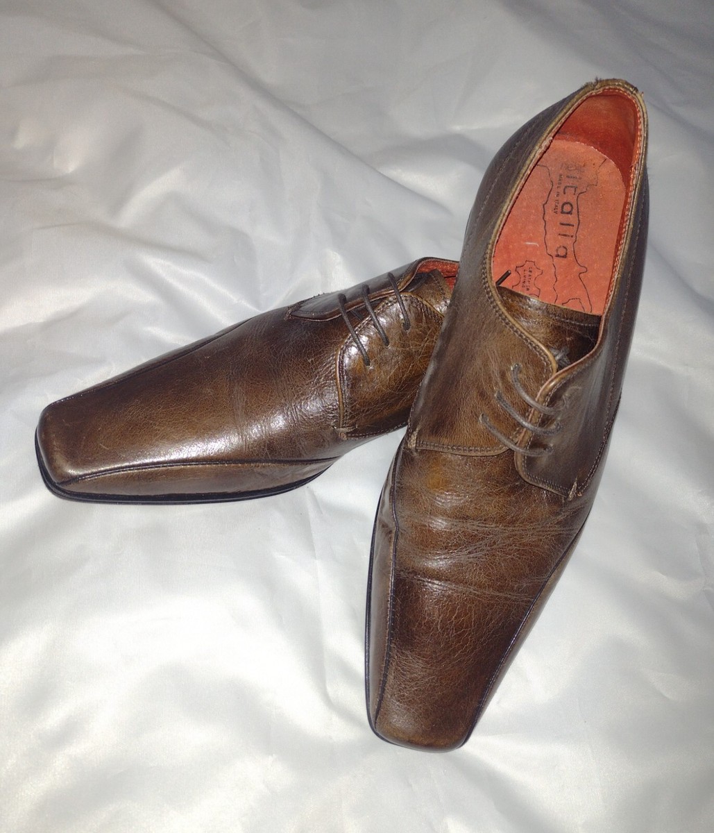 Lavorazione‎ Artigiana Mens Dress Shoes Men 7.5 M Brown Leather Gloss Italy Made Lavorazione Artigiana Shoes In Men main image 3