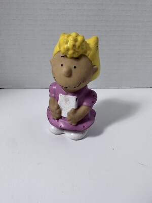 VINTAGE Peanuts SALLY Pink Dress Rubber 4  Squirt Toy Figure