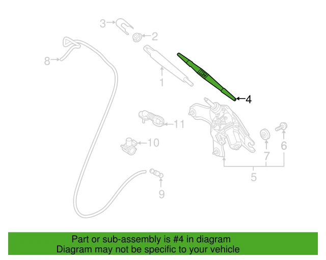 GENUINE REAR Wiper Blade for 2017-2022 Kia NIro / EV 98850G5000⭐⭐⭐⭐⭐ Foto 3 de 4