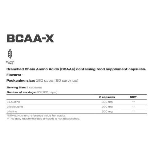 BCAA X – 180 Kapseln - 1200 mg -Regeneration, Ausdauer, Muskelaufbaus, Energie - Bild 5 von 8