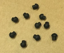 10 Piano Cabinet Rubber Buttons/Bumpers, Black, 5/16" diameter