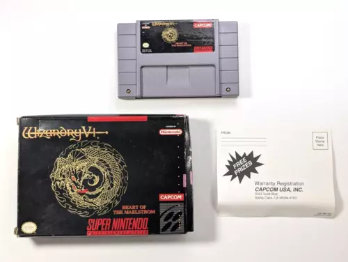 *no manual/tray* Wizardy V Heart of the Maelstrom Nintendo SNES in box