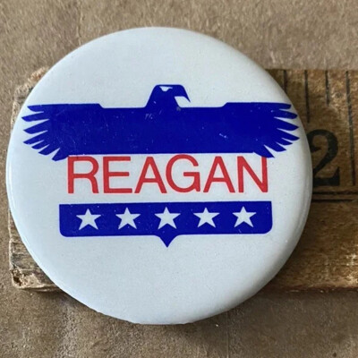 1980 Ronald Reagan For President Blue Eagle 1.75  Pin Pinback Button Celluloid