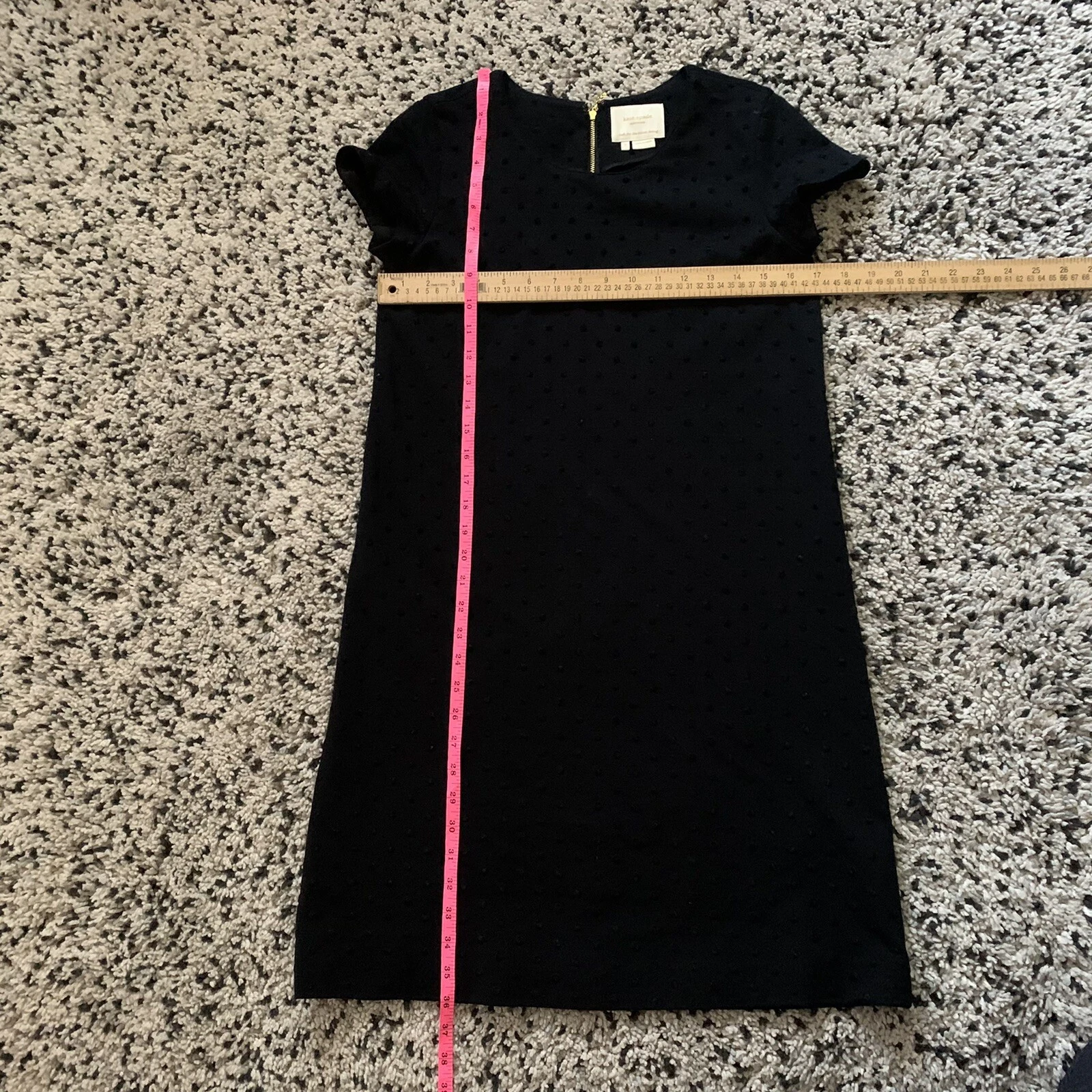 Kate Spade Nero Gail Ponte Manica Corta Cambio Pois Casual Cocktail S