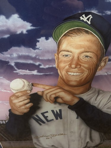 Mickey Mantle corte firmado con estampado limitado enmarcado enmarañado PSA LOA - Imagen 6 de 7