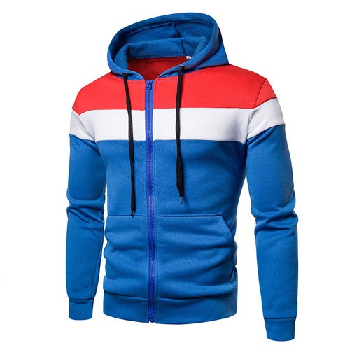 Men Jumper Hoodie Zip Hooded Jacket Work Coat Retro Sweatshirt Casual Sports Top - Picture 12 of 14