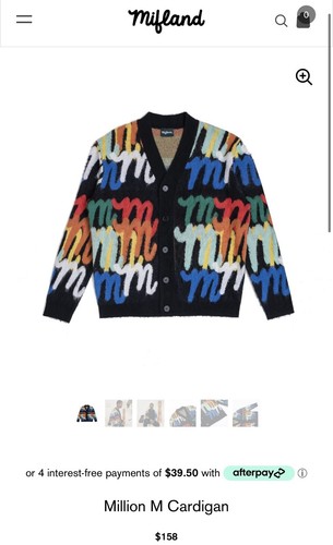 158 $ Mifland Million M Cardigan Pullover (Herren Large) 100 % authentisch & neu