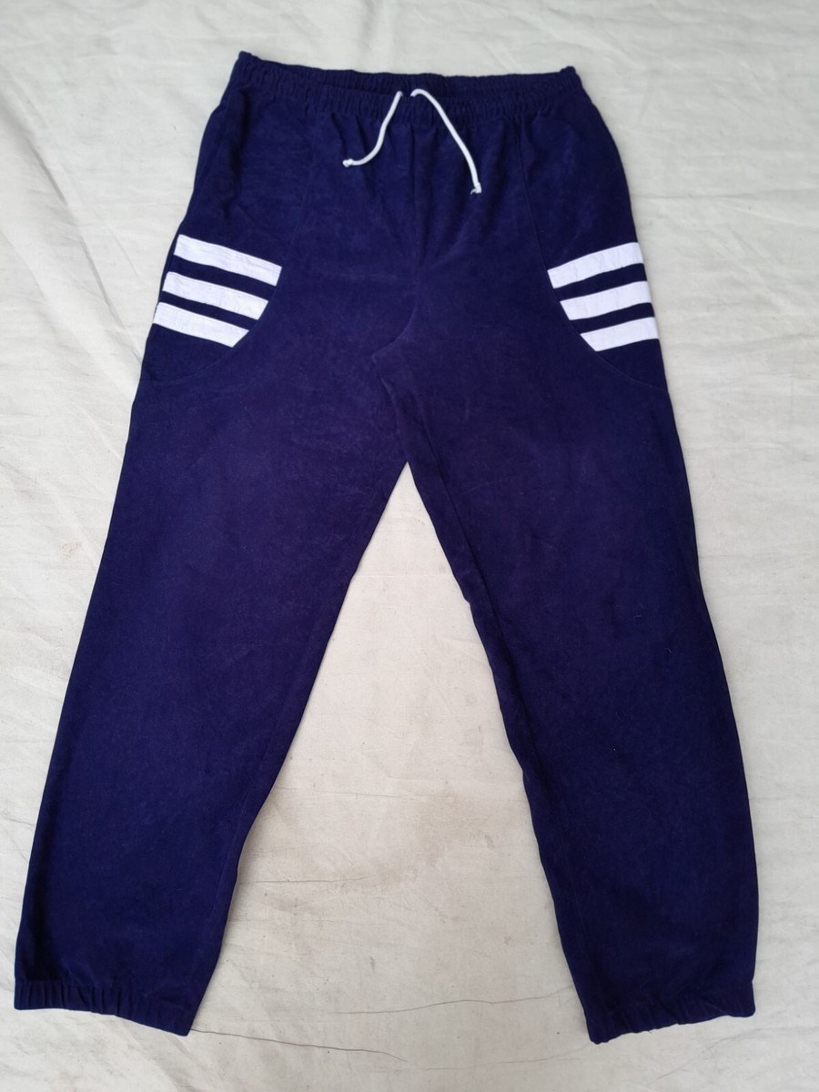 【2plan】Spell velour track string pants Vintage Velour Track Pants Mens Medium Navy Retro style