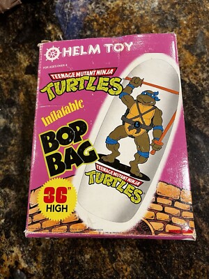 Teenage Mutant Ninja Turtles Bop Bag Inflatable With Box 1988 RARE TMNT **