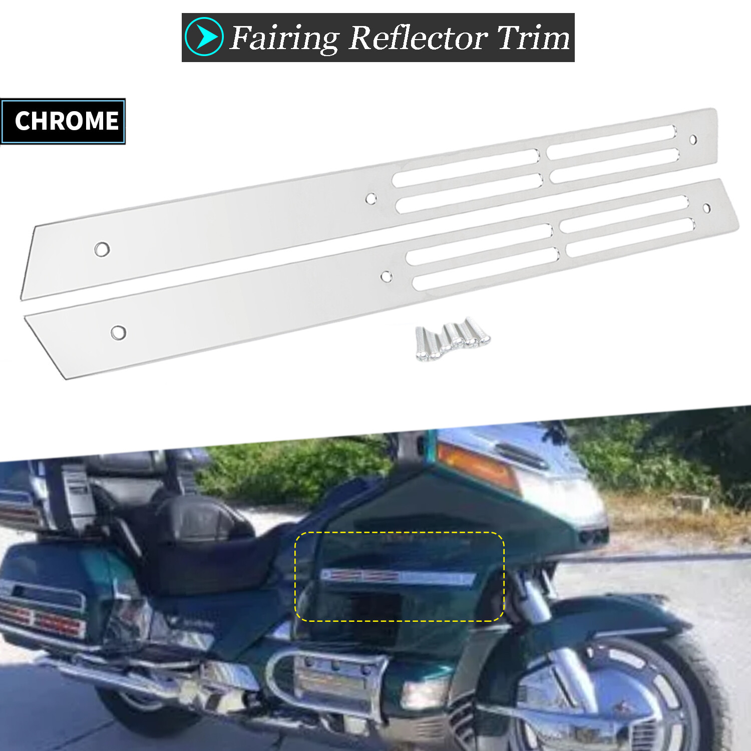 Chrome Fairing Reflector Trim For Honda Goldwing 1500 GL1500SE GL1500A Aspencade